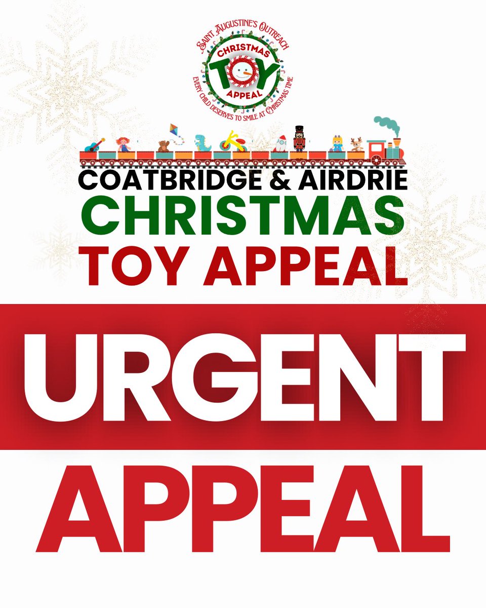 We need your help TODAY.

We have received over 600 referrals for children who need support and more are coming in every single day. 💔

🎁 We urgently need your help TODAY, to make sure no child is left without a gift this Christmas.

Donate now: saintaugustines.org.uk/toy-appeal/