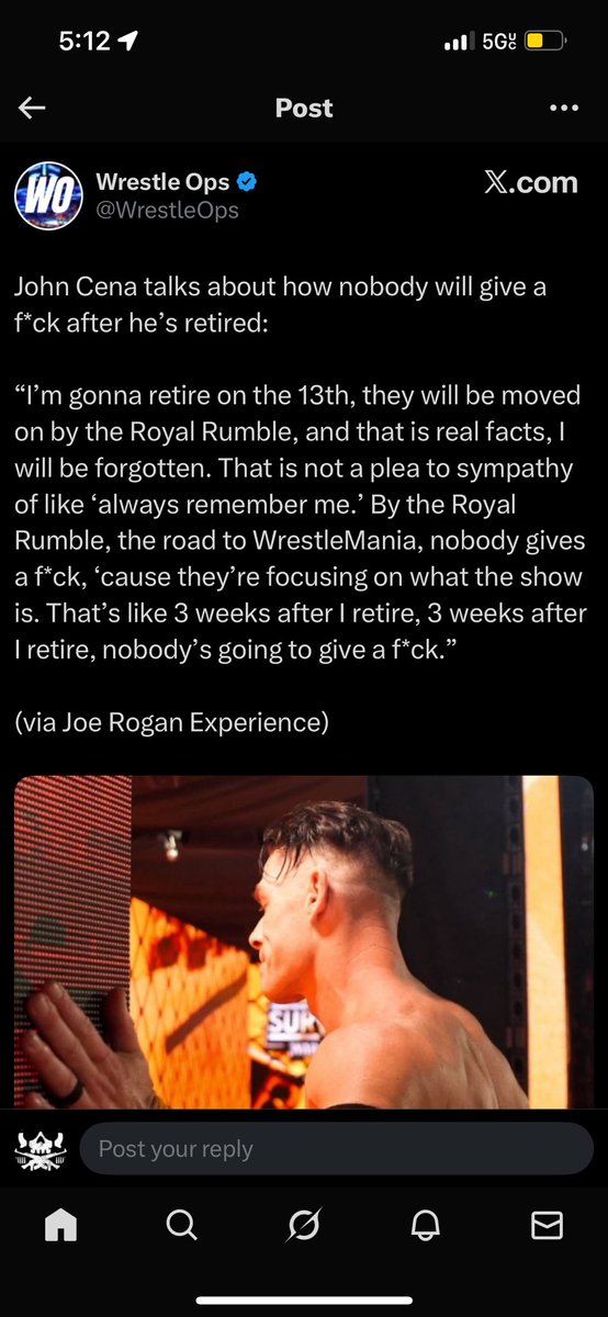 TSGTGaming's tweet photo. I will always give a fuck @JohnCena it’ll always be hard to forget the person thought brought you into a 21 year passion. You taught me a lot of life lessons. I’ll never forget you John thank you for everything. 💔 https://t.co/Fw5jBgkEht
