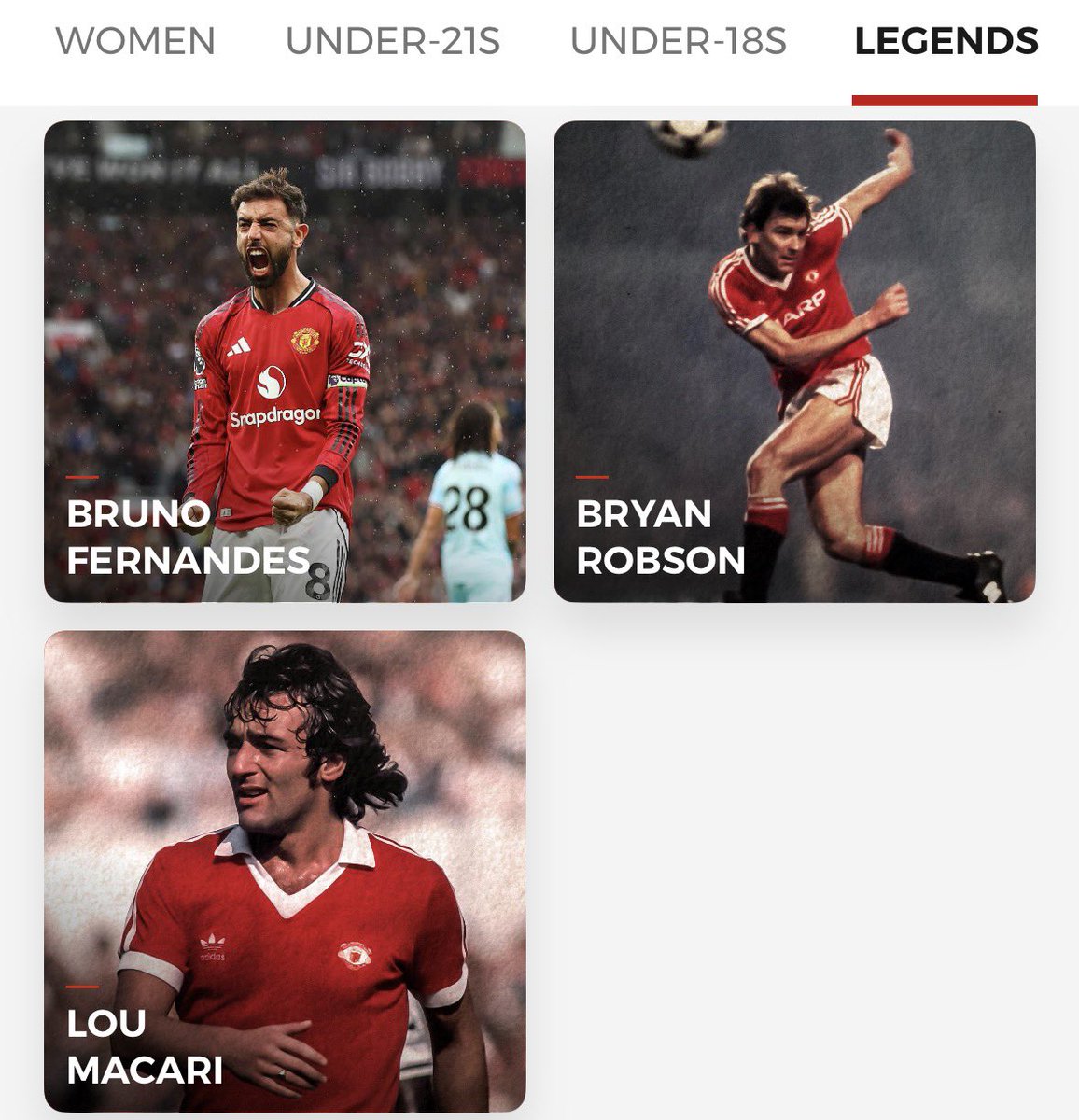 Utdtruthful's tweet image. 🚨 Marcus Rashford and Bruno Fernandes have been added to the LEGENDS list on the official club site. 🏴󠁧󠁢󠁥󠁮󠁧󠁿🇵🇹