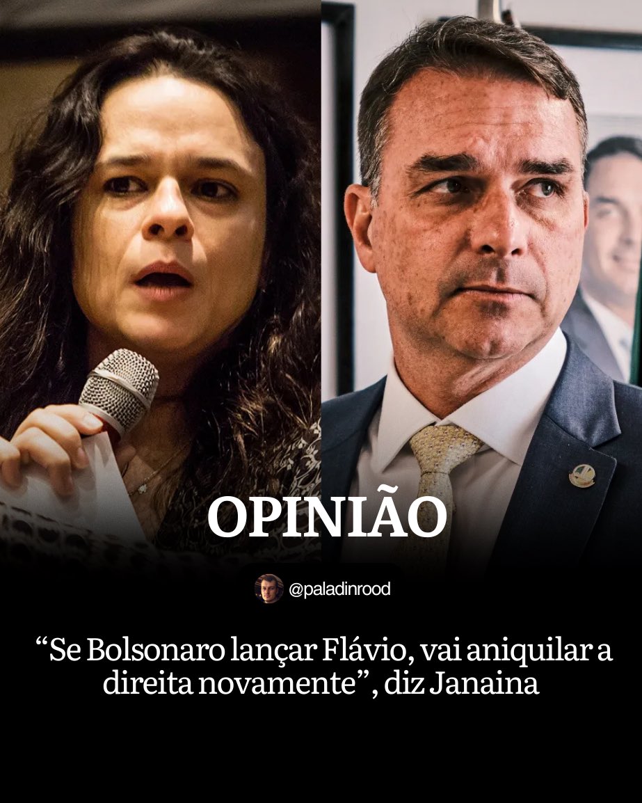 PaladinRood's tweet image. OPINIÃO: Janaína Paschoal afirma que Flávio Bolsonaro não é uma boa escolha para a direita.

Qual a sua opinião?