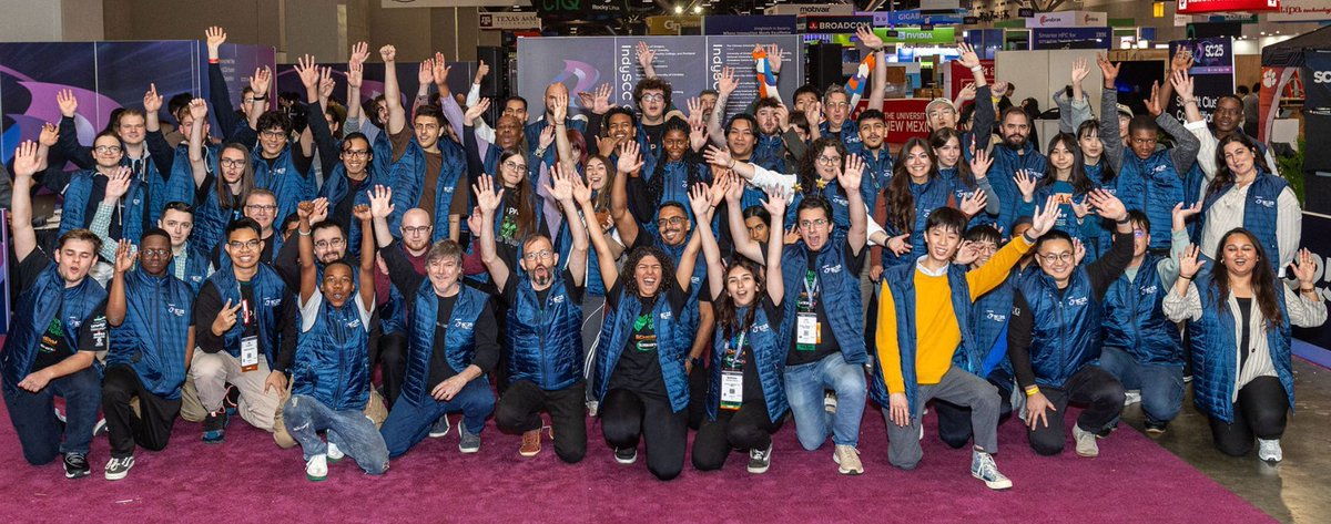 Supercomputing's tweet image. Congrats to Team ZJUSCT on their IndySCC win! 🥇
This team of seasoned pros and first timers from Zhejiang University took the top spot in our hybrid supercomputing competition.  Learn more about the winning team: sc25.supercomputing.org/2025/10/from-s…