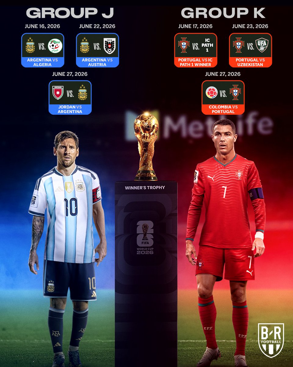 The World Cup draw for Messi and Ronaldo 🐐🐐

And if they both win their groups, they could be on a collision course to meet in the quarterfinals...