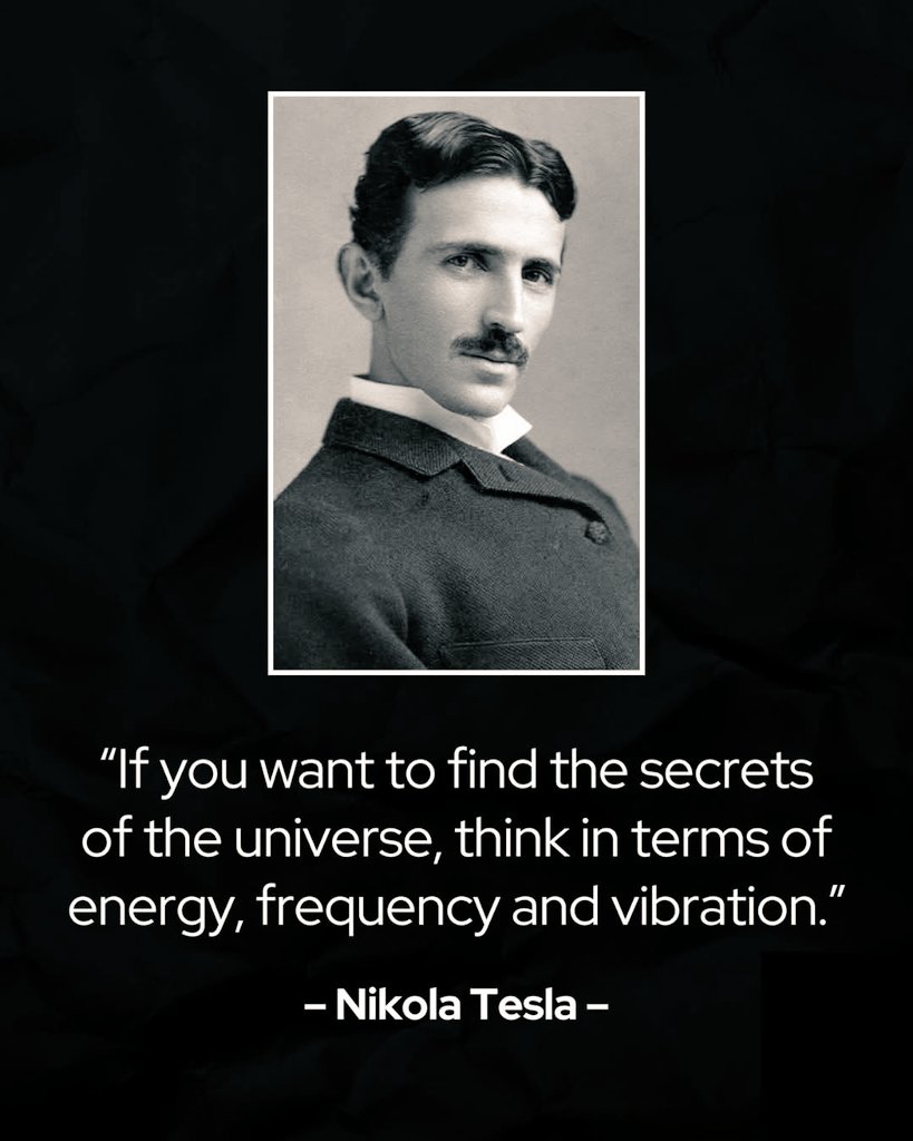 ⚡ Nikola Tesla was right. The universe isn’t solid — it vibrates.

Quantum physics now shows reality is built not from matter, but from vibration and waves.

Nikola Tesla once said, “If you want to find the secrets of the universe, think in terms of energy, frequency and