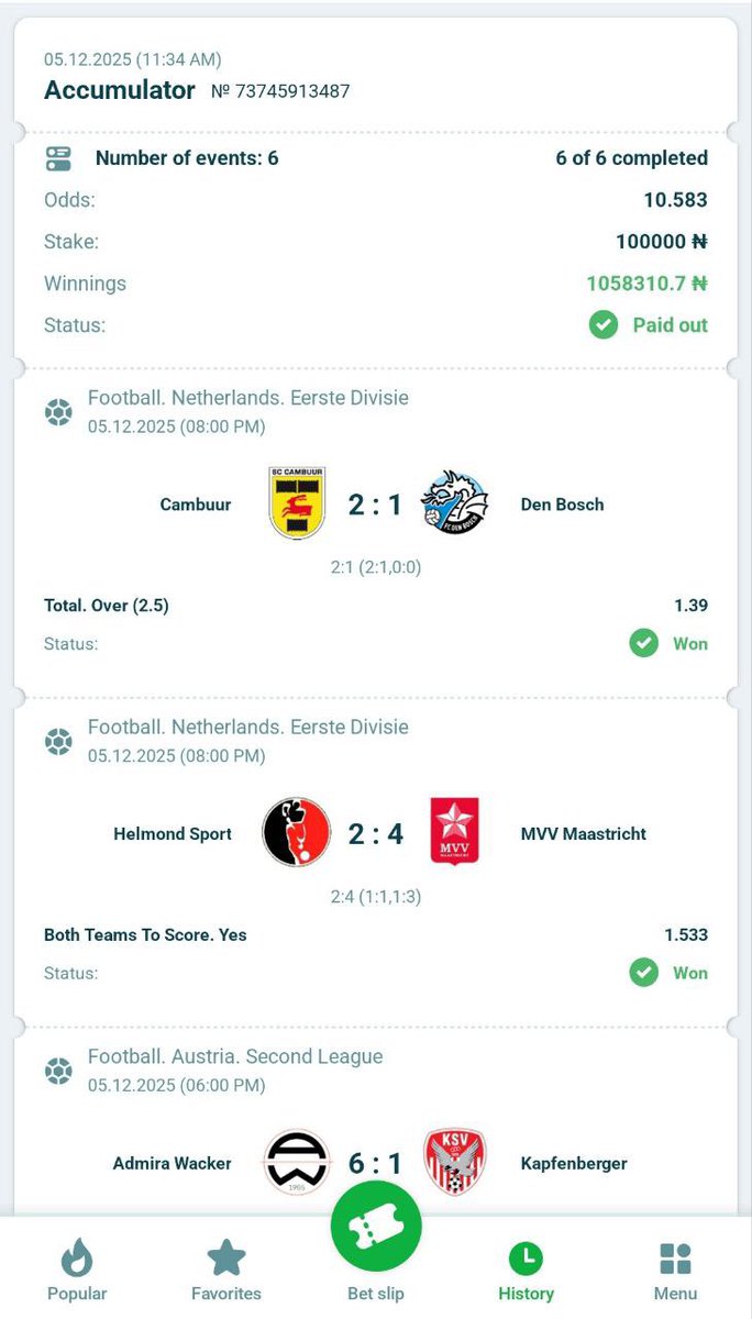 _Bookmaker0's tweet image. 10 sweet odds boom 💥 ✅️✅️✅️✅️✅️✅️ let me see your reactions 😁