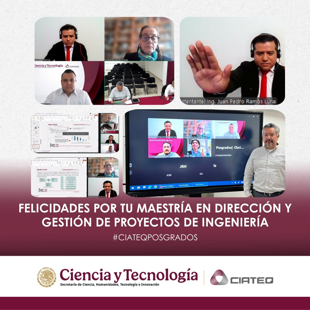 🎓✨ ¡𝗙𝗲𝗹𝗶𝗰𝗶𝗱𝗮𝗱𝗲𝘀, 𝗝𝘂𝗮𝗻 𝗣𝗲𝗱𝗿𝗼 𝗥𝗮𝗺𝗼𝘀 𝗟𝘂𝗻𝗮!

Celebramos tu titulación en la Maestría en Dirección y Gestión de Proyectos de Ingeniería.

¡Que este logro sea el inicio de grandes éxitos! 🚀🤖📊

#CIATEQPosgrados #CIATEQ #Industria40 #GestiónDeProyectos