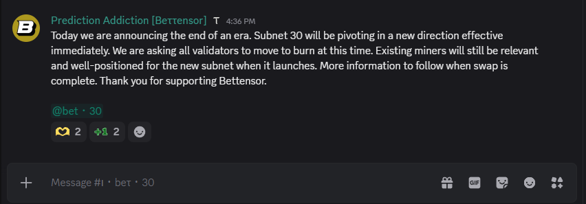 RadoTsc's tweet photo. Let's see. #sn30 just announced their pivoting.
Went in with a stop loss, last time I did this result was +2.2tao.
Let's see now! Just havin' fun with it, before algos take over this type of edge.
Only a few players bought after the ckswap.
$tao #dtao #bittensor https://t.co/7xJvC23t4H