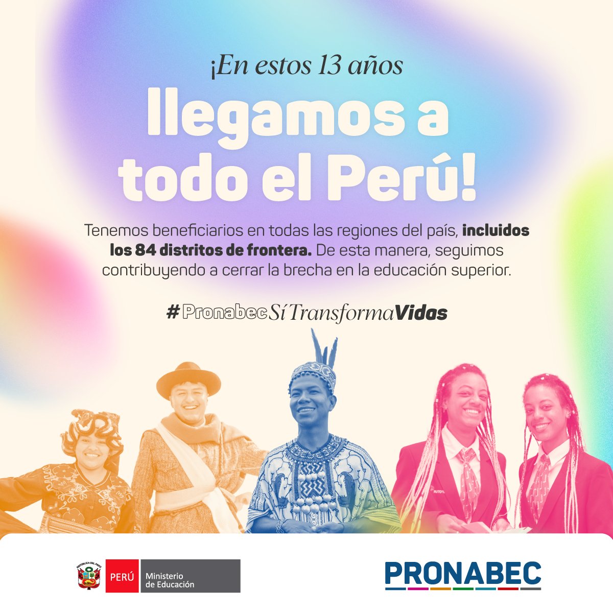 ✨ ¡Las becas y créditos educativos del #Pronabec llegan a cada rincón del país! 🇵🇪 En estos 13 años, tenemos beneficiarios en las 196 provincias del Perú, incluidos los 84 distritos de frontera. 📚🌟