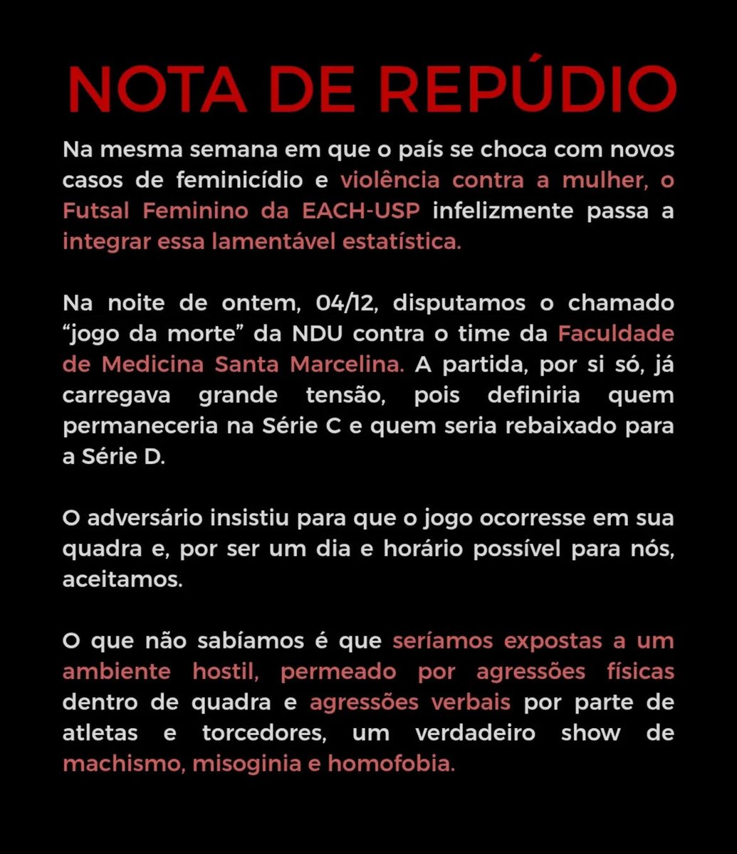 BandoEachusp's tweet image. @NduBrasil Não vão se pronunciar?
