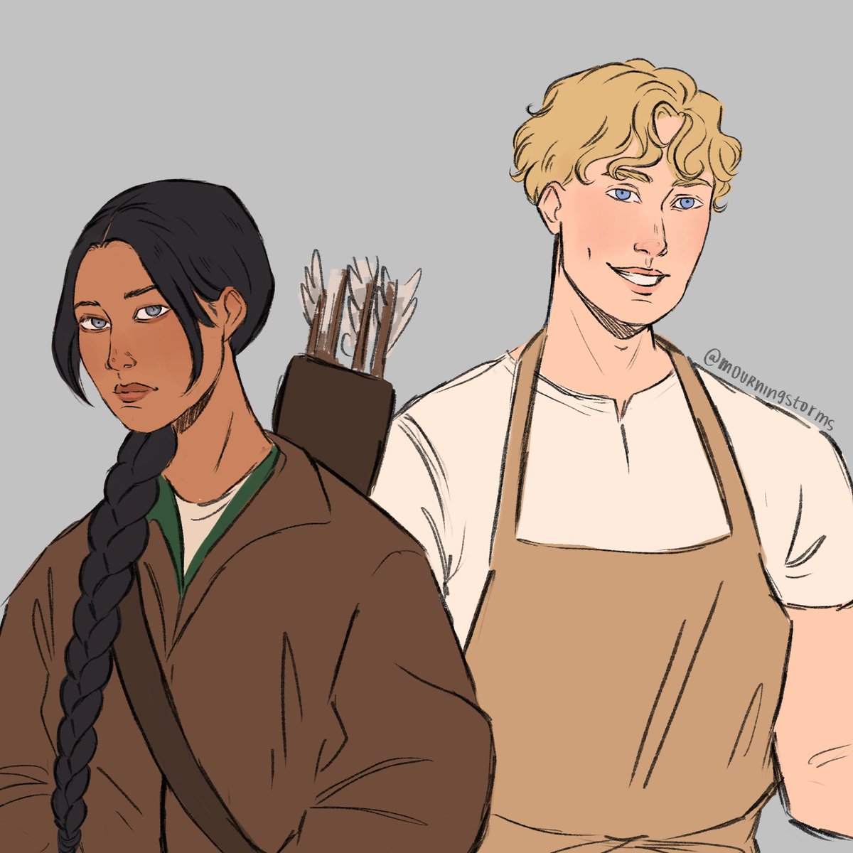 trying out brushes with everlark... my huntress and baker beloveds
