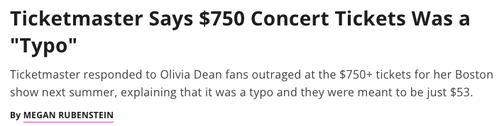 FanFairness's tweet photo. A $750 “typo” is only possible in a system that fans have no real alternative to.

Monopolies make errors costlier and transparency harder. https://t.co/mttO5F3Kht
