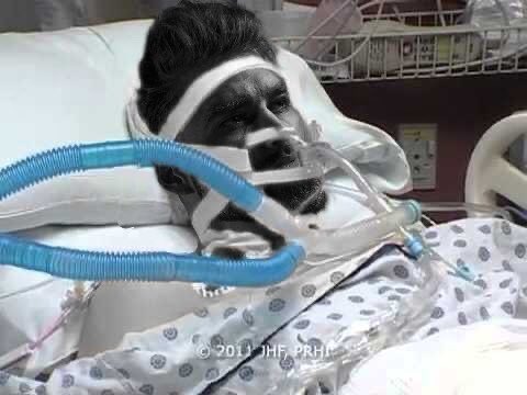 "No... medicine... doc... let the sepsis take its course... Sol Brah's orders..."