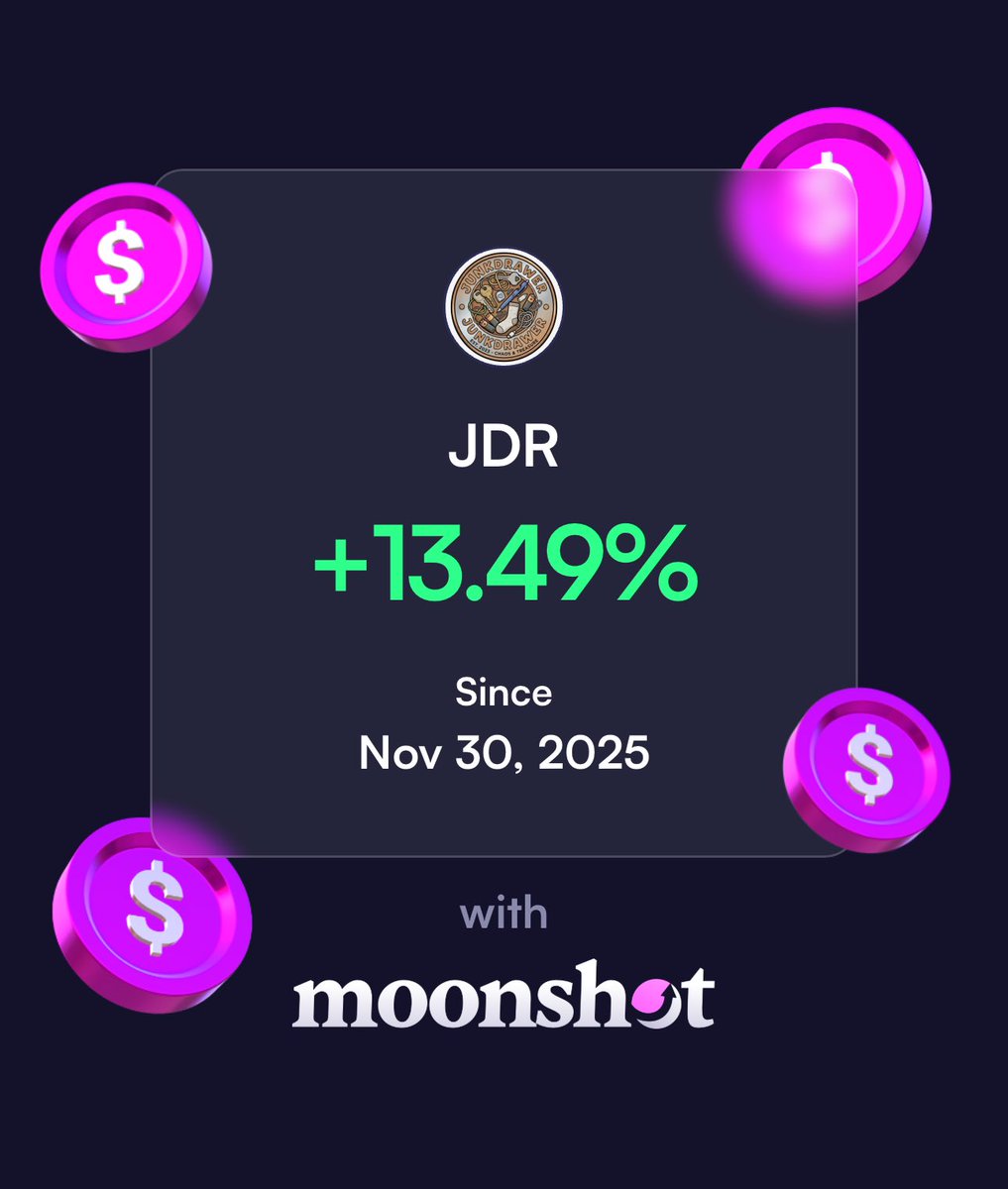 xJunkDrawerx's tweet photo. I'm up 13.49% on Moonshot: https://t.co/EoQgsuIE0D https://t.co/MWzTBcfQ9o