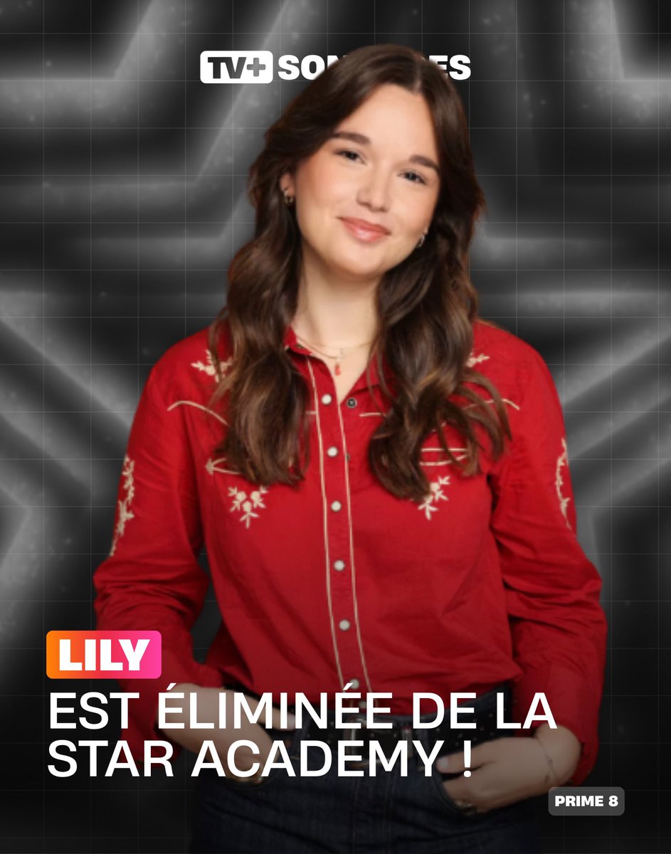 🚨 ÉLIMINATION

🔴 Lily est éliminée de la #StarAcademy !

▶️ Voter pour la semaine 8 de la CDP : tvplussondages.odoo.com/star-academy

✅ Estimation Correcte !

👉 La #StarAc, c’est à suivre avec <a href="/tvplussondages/">TV+ Sondages</a> !

| #StarAcademyLeLive