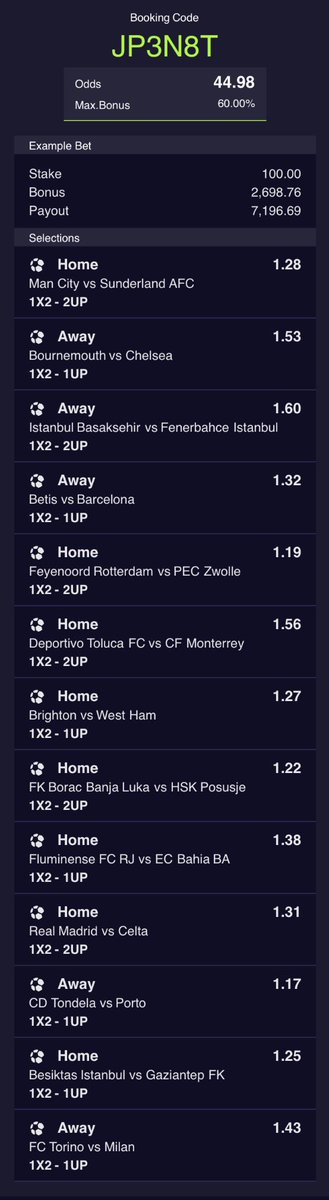 NizTips's tweet image. 1/2 UP 📈 44

JP3N8T