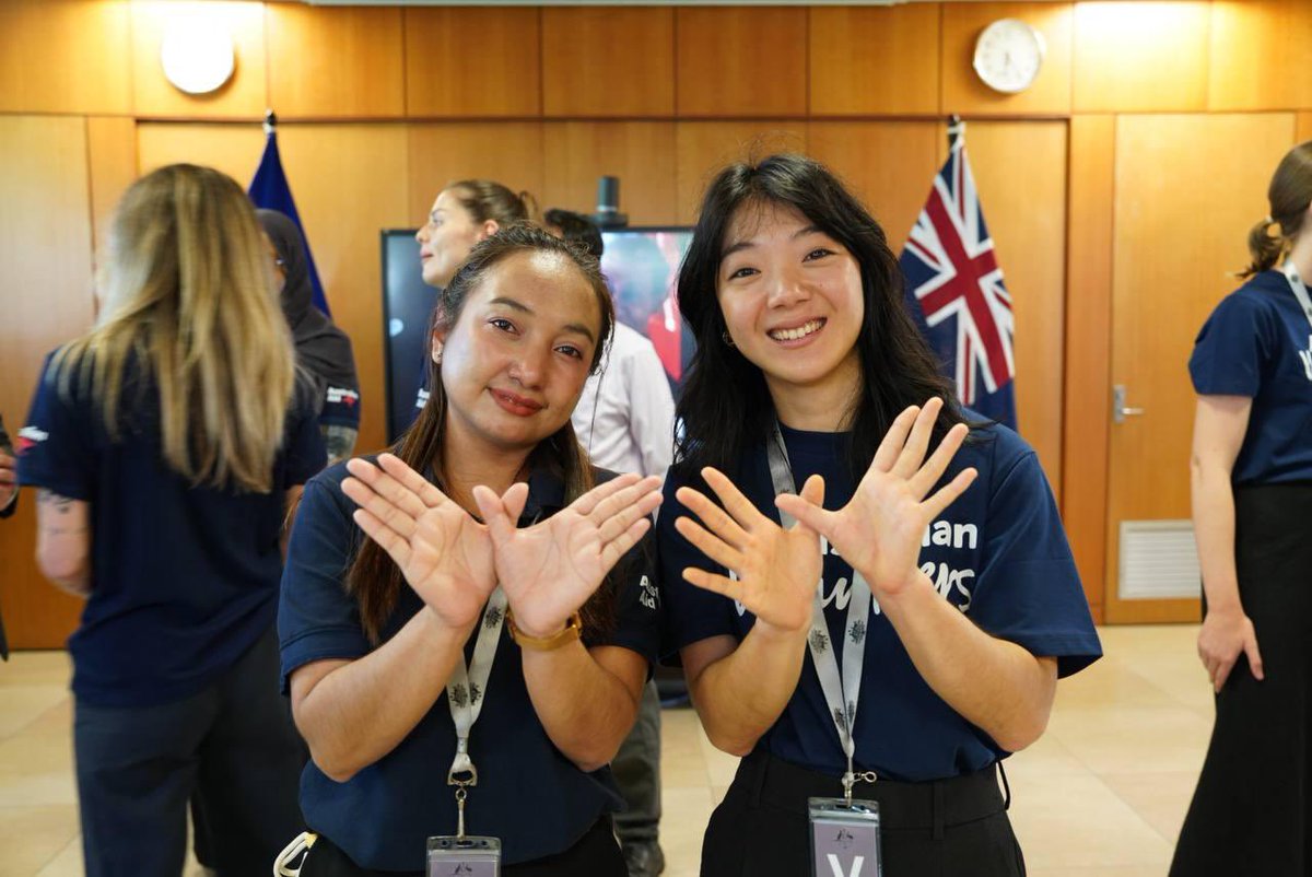 AusEmbPP's tweet photo. To mark International Volunteer Day yesterday, we welcomed to the embassy our current cohort of @AusVols who are working with partner organisations in 🇰🇭, using their skills and capabilities to help deliver change. 

What an incredible, passionate group of Australians! https://t.co/Y5frYsirZ1