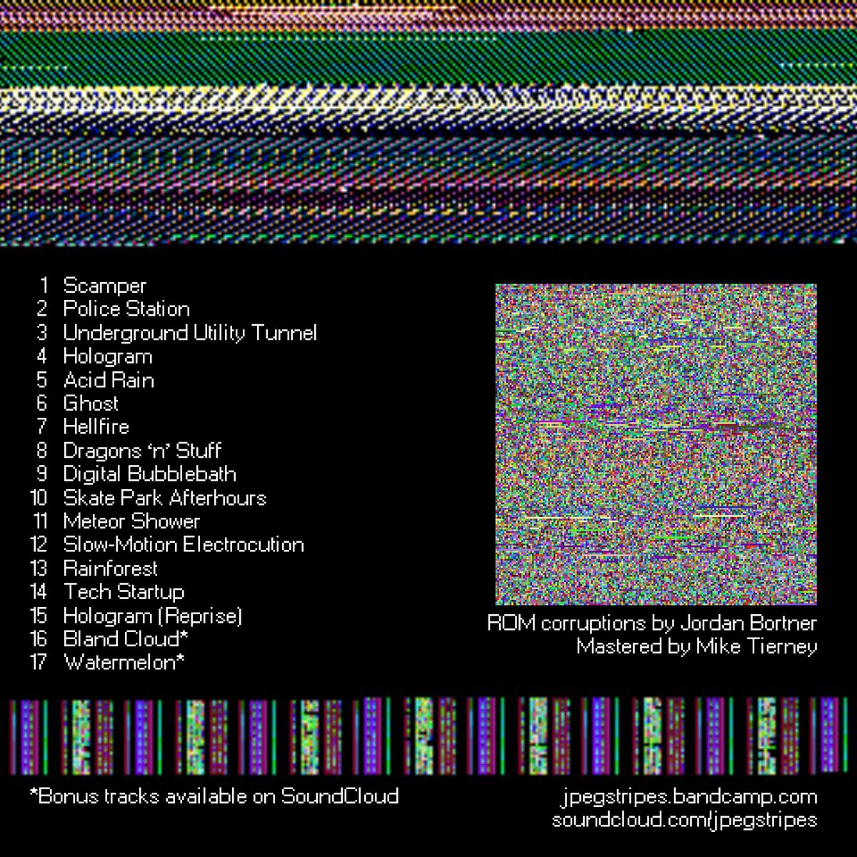 “CPU Jams, volume 3” by <a href="/jpegstripes/">jpegstripes.bsky.social</a> is out now on streaming services! This is the first thematic release in the series, where all the audio and imagery originated from N64 games. Check it out on your preferred music platform today!