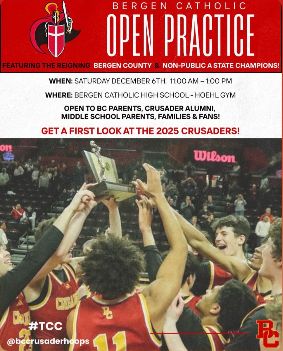 Open Practice Tommrow 11am-1Pm @ Bergen Catholic Tommrow! Hope all can attend
