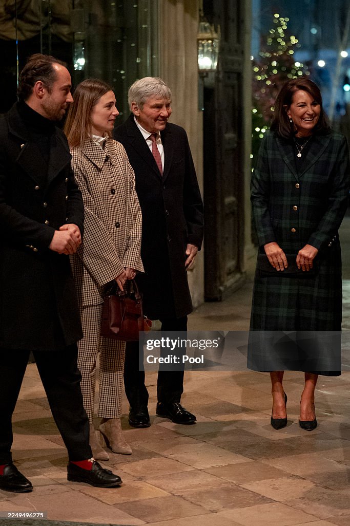 RobinLynnKing2's tweet photo. #CaroleMiddleton and #MichaelMiddleton attend the 'Together At Christmas' Carol Service at Westminster Abbey on December 5, 2025 in London, England. James Middleton & his wife also. https://t.co/sPdKCX7xGf