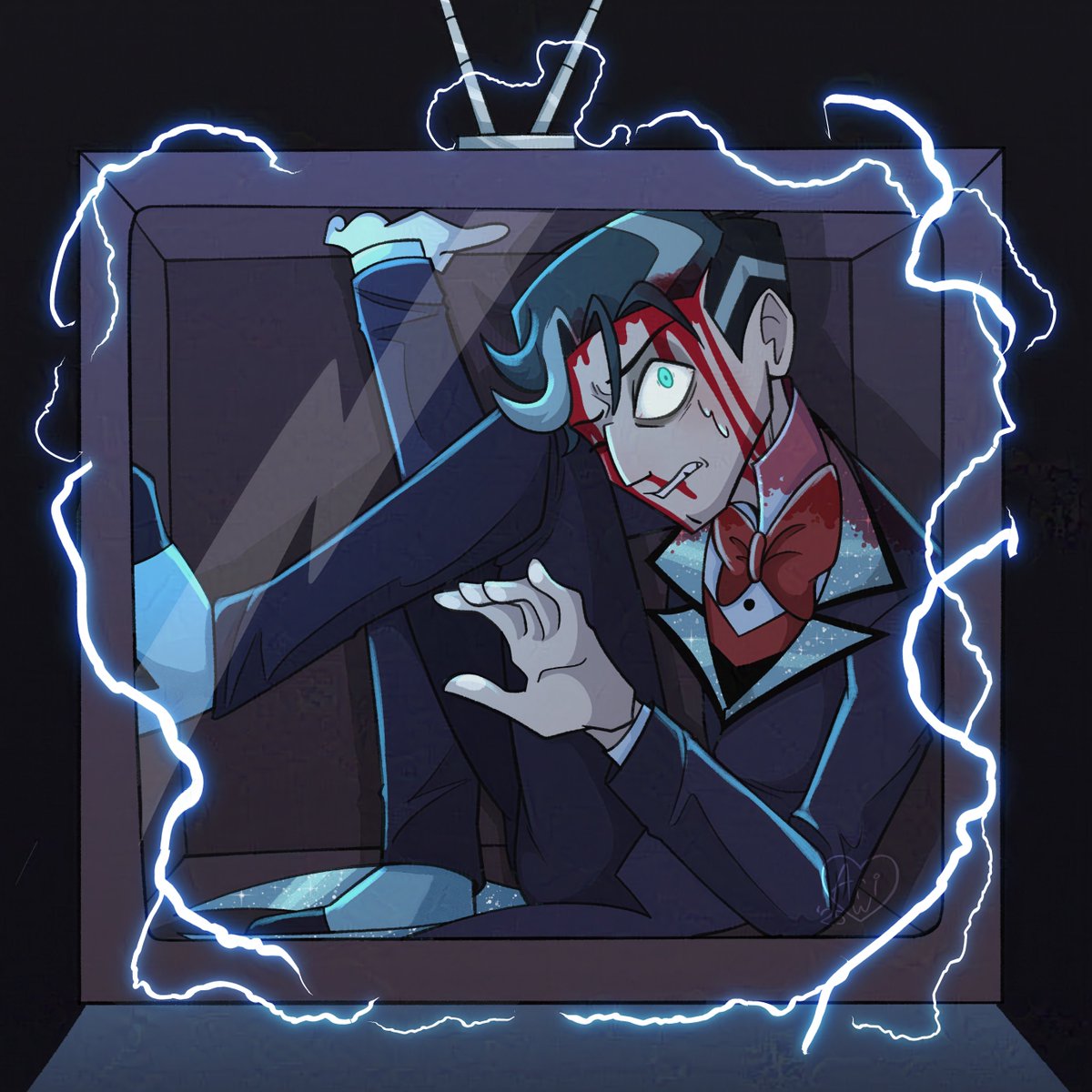 A Soul trapped in the Television #hazbinhotel #vox #vincentwhittman