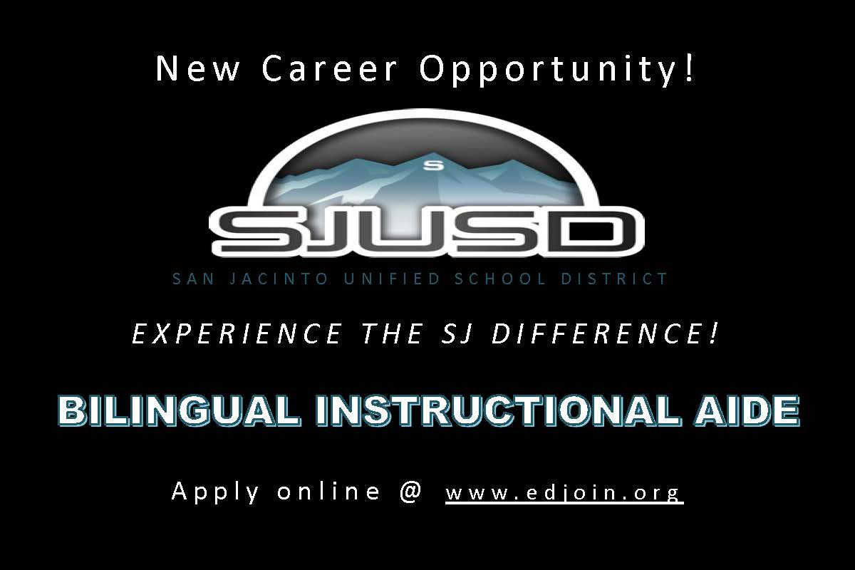 SJUSD is seeking a Bilingual Instructional Aide, Educational Services 
APPLY ONLINE!
edjoin.org/Home/JobPostin… #EDJOIN #GetAJob
