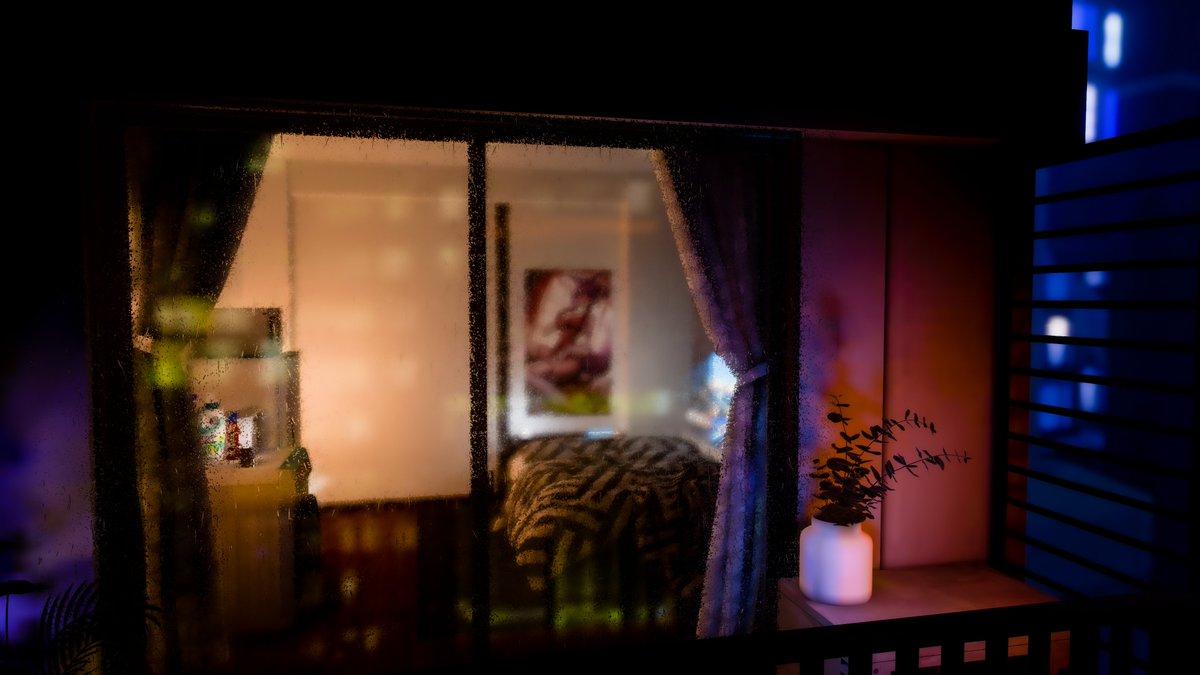 小さな雨の降るくつろぎの部屋 A small rainy relaxing room World