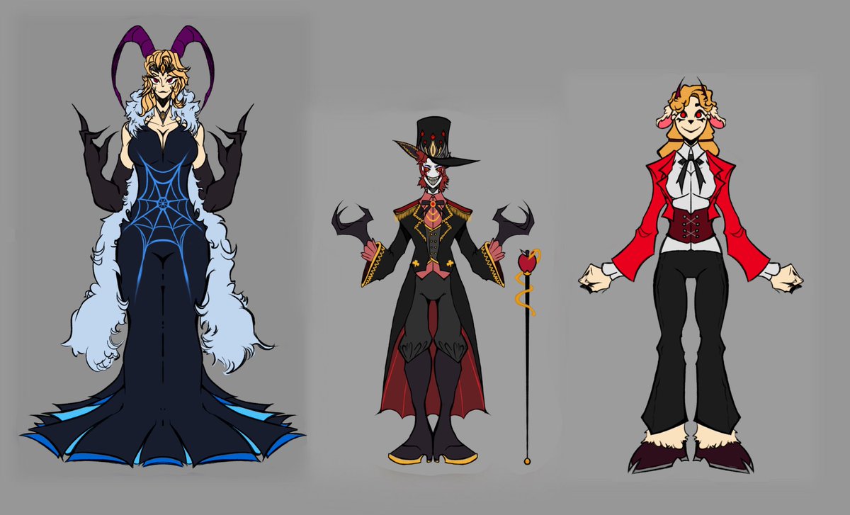 Antondraws46b's tweet photo. Meet my redesigned versions of the some of the Hazbin Cast! 

The Morningstar Family! https://t.co/14EI7XEm4B