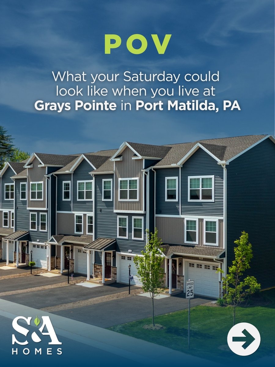 SAHomebuilder's tweet image. Life stays simple at Grays Pointe Townhomes in Port Matilda. Coffee runs, parks, shopping and dinner at home all fit into one easy day. Enjoy smart value and everyday savings in Central PA. Explore homes today → sahomebuilder.com/pennsylvania/s…
 #CentralPA #SmartValue #TownhomeLiving