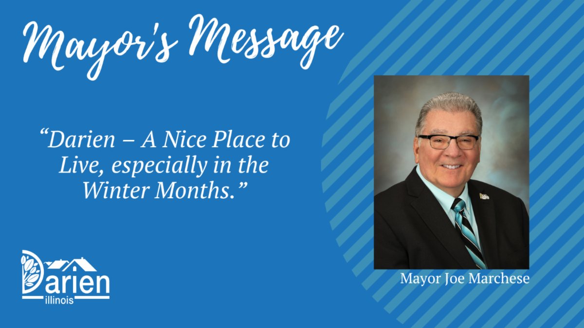 I would like to take a moment to recognize the outstanding effort put forth by our Darien Public Works crews this past weekend and their response to the snowstorm that covered Darien....

Keep reading this week's Mayor's Message here: conta.cc/48OAaZq