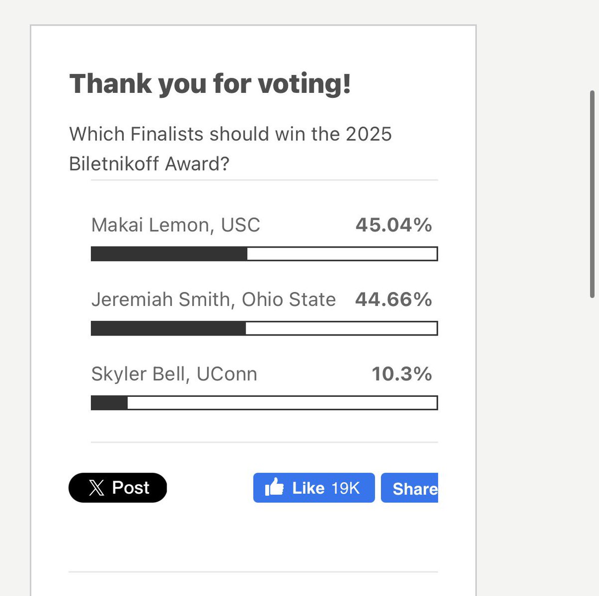 FFbuckCLE's tweet image. Buckeyes go vote for Jeremiah Smith!!! 

biletnikoffaward.com/fan-vote/?fbcl…