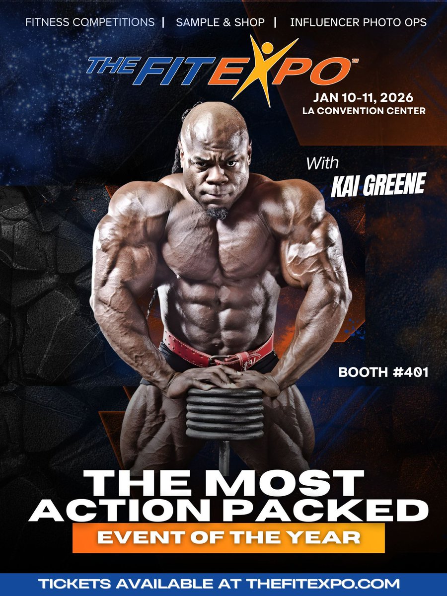 Kai Greene is pulling up! 💥🔥
Don’t miss your chance to meet the Icon himself! January 10–11 at the LA Convention Center! 💪
Get your tickets now! 🎟️ #TheFitexpo #Fitness #KaiGreene