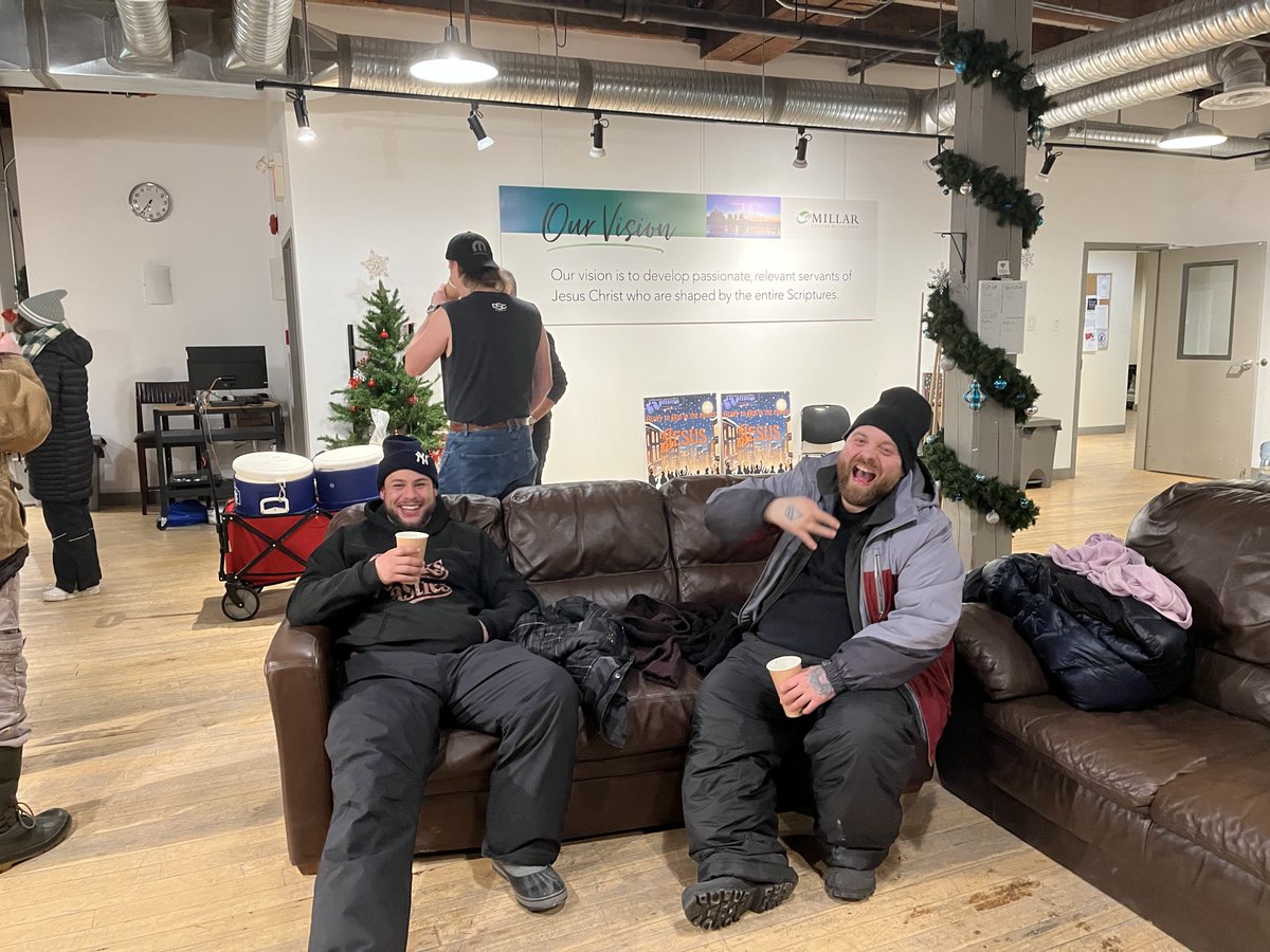 UGMWinnipeg's tweet photo. We managed despite the cold, and were very thankful for winter clothing, and for @MillarCollege , who provided a rest stop for us halfway through. Although it is not easy to see people struggling, it was good to bring some light and some hope to these precious people in our city. https://t.co/44qNdEk7o6