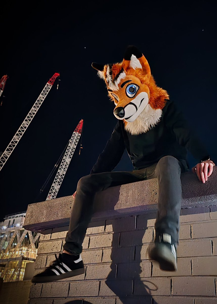 Rooftop rave and a star filled sky, what else could you want on #FursuitFriday 

🪡: <a href="/AlphaDogsStudio/">Alpha Dogs</a> 
📷: <a href="/CobaltK9/">Fane K9</a>