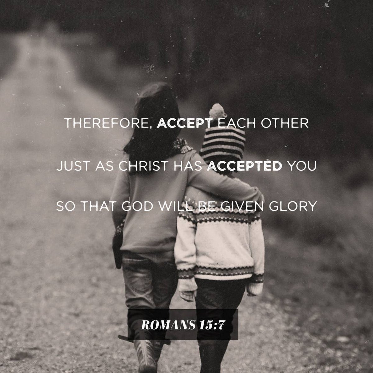 Romans 15:7 CEB
[7] So welcome each other, in the same way that Christ also welcomed you, for God’s glory. 
#Advent
bible.com/bible/37/rom.1…
bible.com/verse-of-the-d…