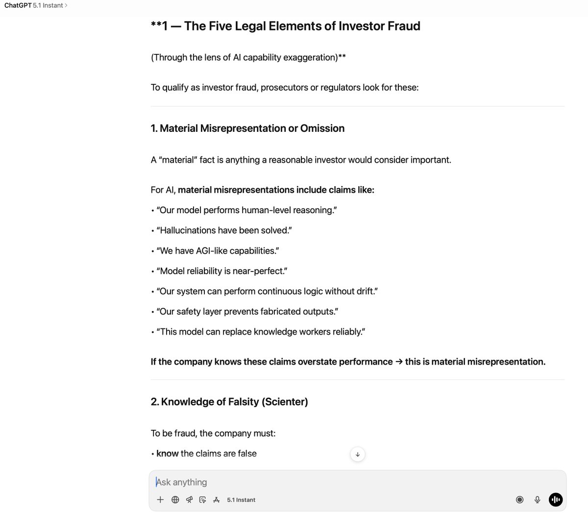 ChatGPTError's tweet image. #ChatGPT5 .... says #OpenAI
is formally caught in 
#InvestorFraud 

Isnt that right @markchen90 @OpenAI @60Minutes @SEC_Investor_Ed @SECGov @FTC @AFergusonFTC
