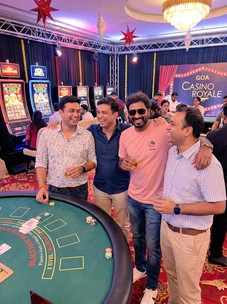 ableandcapables's tweet photo. What an epic night at Goa Casino Royale! 🎲 Had a blast with these guys, sharing laughs and trying our luck at the tables. Good times and great company! 🎉🥂🥳 #CasinoRoyale
#goaevents
#azhagirirsuthagar
#ableandcapableads https://t.co/fx8HibHtxa