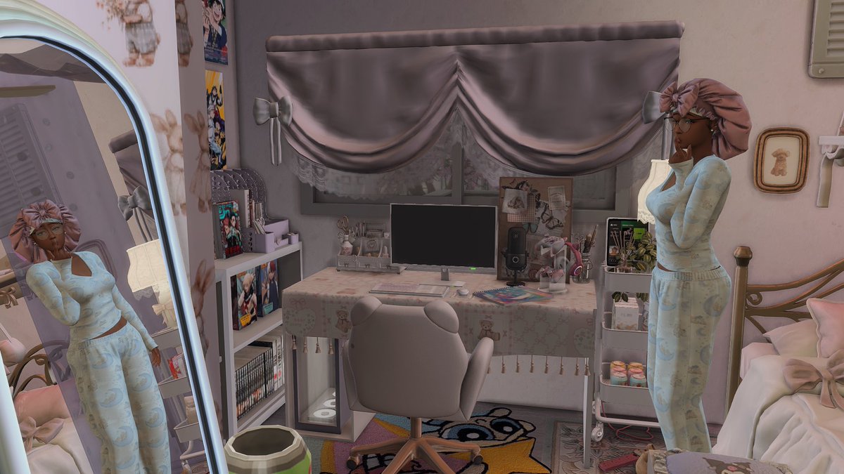 freddysajbear's tweet photo. she’s questioning my decorating skills https://t.co/EXO8DY9cEK
