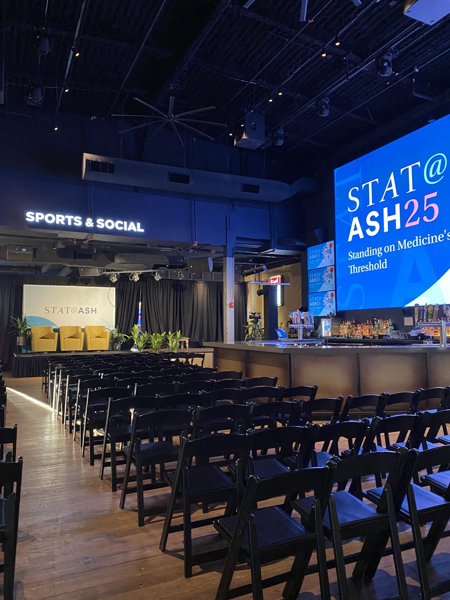 brittcip's tweet photo. Who says you can’t get serious about #hematology in a sports bar? @statnews takes on #ASH25. Stop by! https://t.co/XdmOEHlKgT