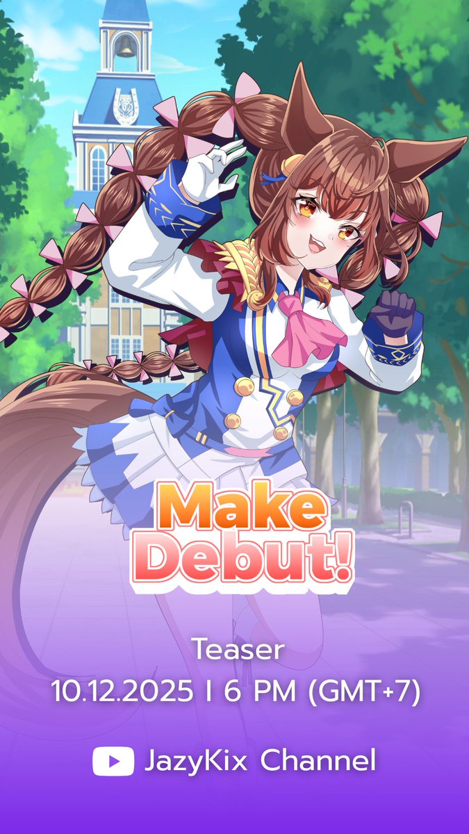 The teaser for our "MAKE DEBUT!" cover will be dropping soon on DECEMBER 10, 6 AM EST over at <a href="/JazyKix_Vtuber/">JazyKix (เจซซี่) ⨳AGGC⨳</a> 's channel ✨

#vtuber #Umamusume #ウマ娘