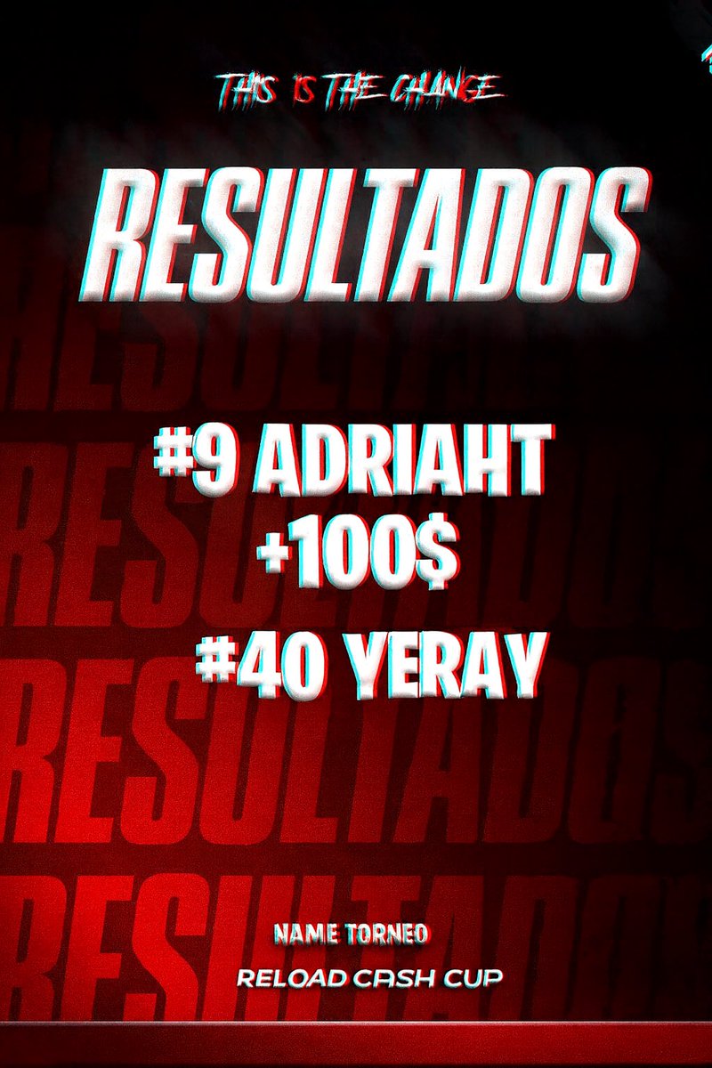 Aimx_Esports's tweet image. 𝐑𝐄𝐒𝐔𝐋𝐓𝐀𝐃𝐎𝐒 de HOY ♦️

🏆 | Reload 𝑽𝑪𝑪 (Duos) 🇪🇺

#𝟗 • @4driafn x Boby FINALS + 100$
#𝟒𝟎 • @yeray_fp x Blackie 

No se acomodéis , porque mañana sigue el show con la Duo 𝐕𝐢𝐜𝐭𝐨𝐫𝐲 𝐂𝐚𝐬𝐡 𝐂𝐮𝐩 …

#GoAimx❤️ | #ThisIsTheChange♦️