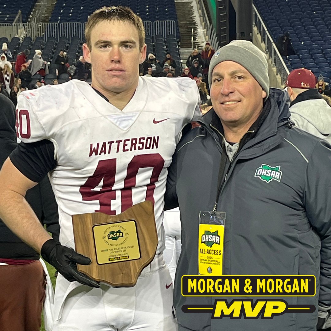Congratulations to Bishop Watterson High School's #40 Michael Boyle on his MVP Award presented by Morgan &amp; Morgan! <a href="/forthepeople/">Morgan & Morgan</a>