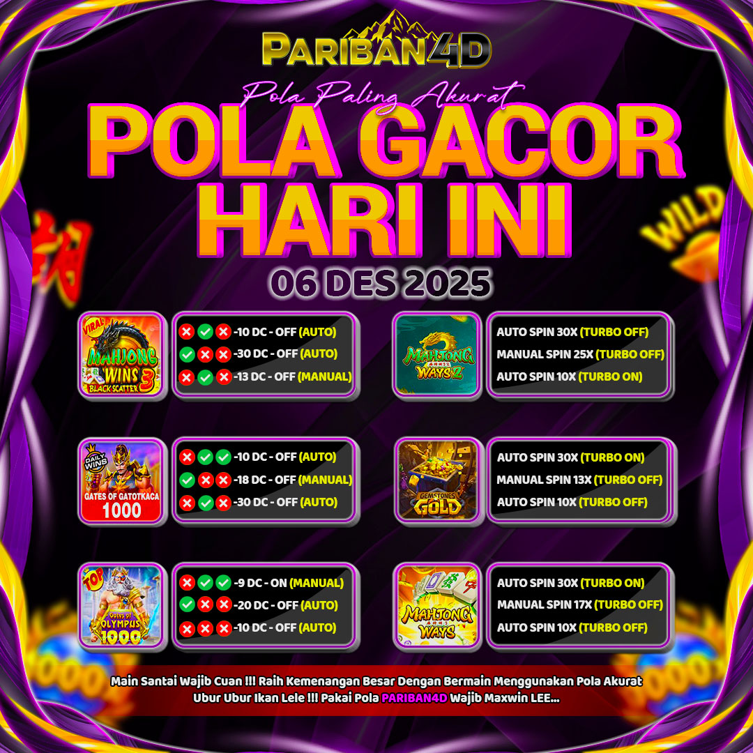 PARIBAN4D's tweet photo. POLA GACOR PARIBAN4D TANGGAL 06 DESEMBER 2025  DEPOSIT TANPA RIBET WD TANPA BATAS 🥰 #pgsoft 📷 #PRAGMATIC 📷 #maxwin #ewallet 📷 📷📷📷📷📷📷📷 https://t.co/iH6B9TP5aB