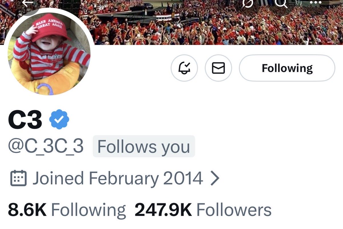 Chris__X__'s tweet photo. I want to acknowledge someone. 

@C_3C_3 is one of my favorite accounts on X for several different reasons. Every day that I’m on X and see a post from him, I’m like dang that’s some good stuff. 

➡️ Always sharing some darn good stuff 
➡️ Rarely recirculates the same news everyone else is sharing. 
➡️ Doesn’t recycle the same talking points over and over 
➡️ Great person with a good sense of humor 
➡️Does a lot of great homework to bring something different 
➡️Has great insight and knowledge 

Keep up the great work. You should be way over 247,000 followers. You’re a special one and very talented.