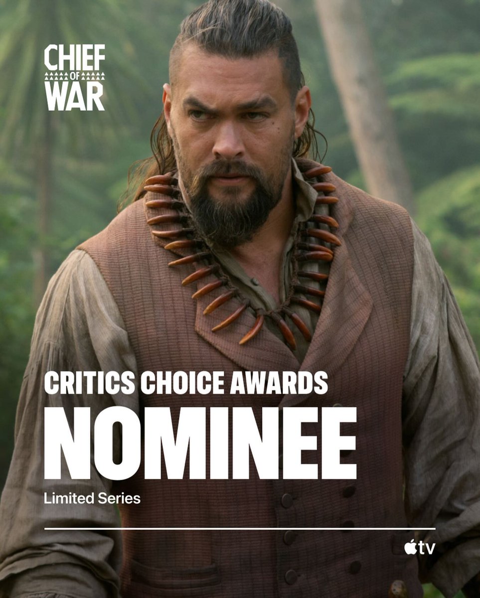 Congratulations to the entire Chief of War team on their Critics Choice Award nomination.