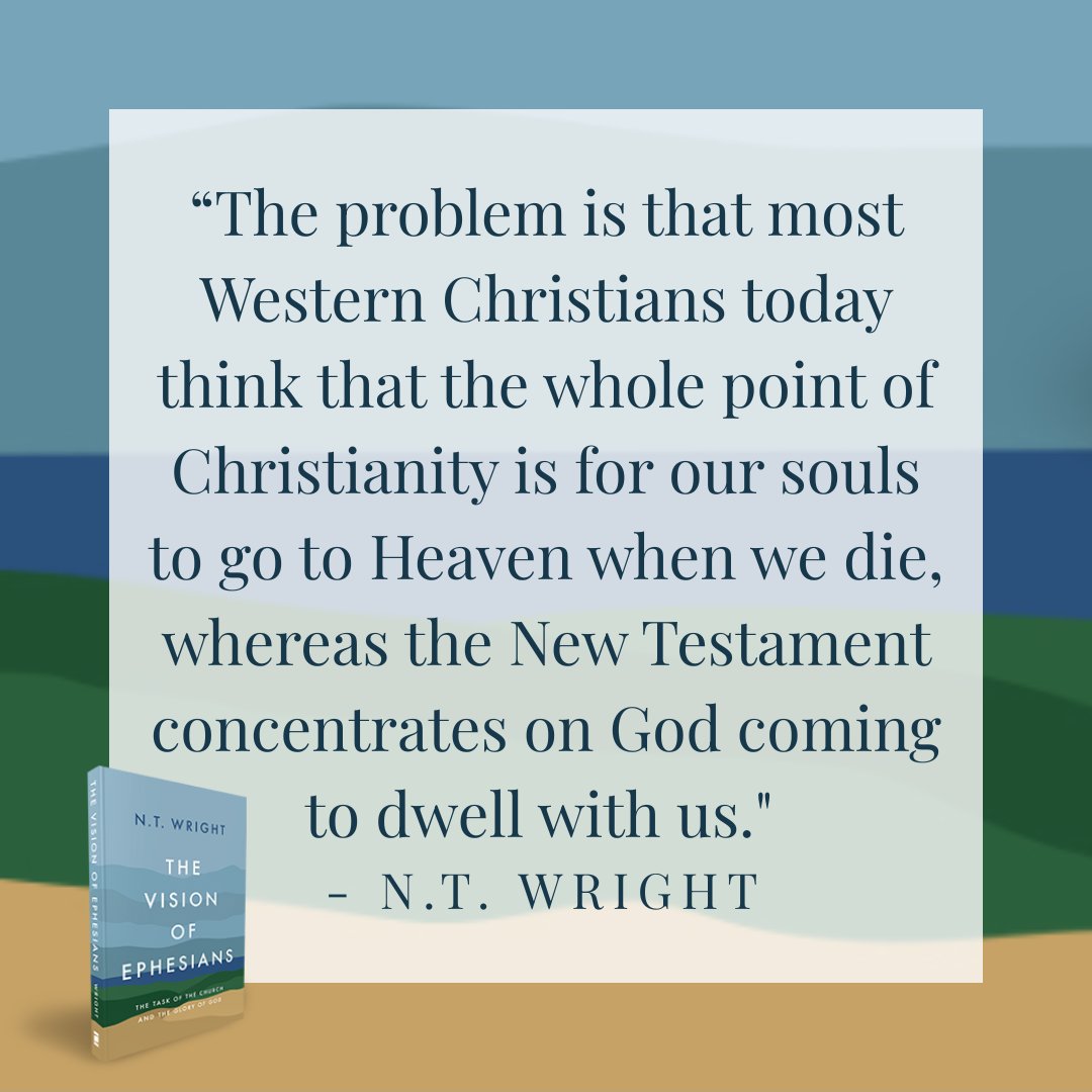“The problem is that most Western Christians today think that the whole point of Christianity is for our souls to go to Heaven when we die, whereas the New Testament concentrates on God coming to dwell with us." - <a href="/profntwright/">Tom Wright</a> 

Read more from N.T. Wright's interview with The