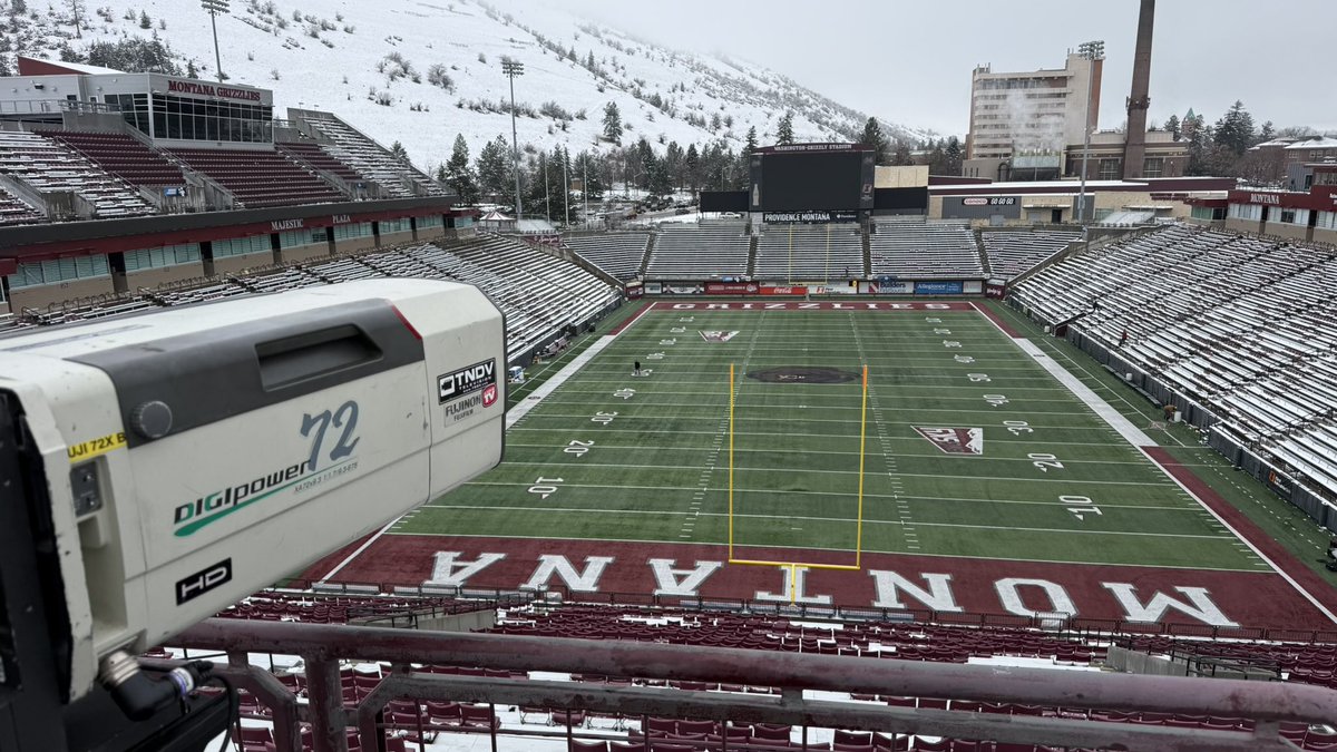 abekurien's tweet photo. Happy Friday!  This is my office the next two days for the FCS Playoffs. I am running the High End Camera for the Griz vs South Dakota State Jackrabbits tomorrow on ESPN Plus at 2pm Eastern Time.   Tune in and enjoy! https://t.co/mdfcBlFzYE
