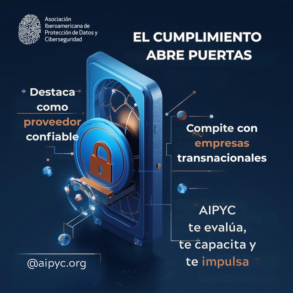 #AIPyC te ayuda a fortalecer tu empresa

🔐 Diagnósticos de cumplimiento
🔎 Auditorías internas y a proveedores
🎓 Capacitación especializada para tu personal

Conviértete en una empresa confiable, sólida y elegible

#ProtecciónDeDatos #Ciberseguridad #Privacidad
#Compliance