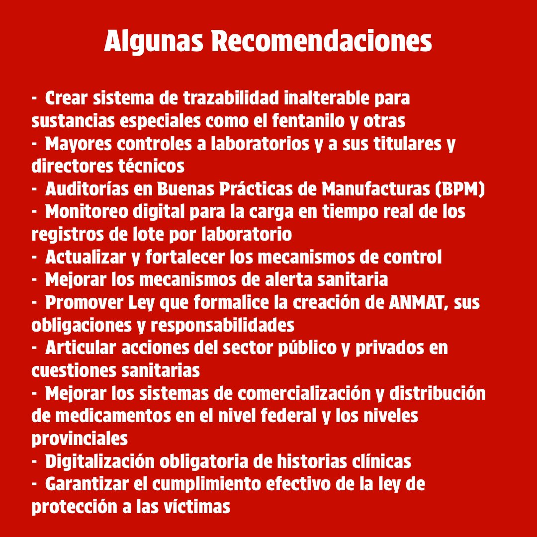 Stolbizer's tweet image. FENTANILO ADULTERADO 

📋COMISION ESPECIAL DE SEGUIMIENTO E INVESTIGACIÓN SOBRE LOS
HECHOS RELACIONADOS CON LA COMERCIALIZACIÓN Y/O UTILIZACION EN EL SISTEMA DE SALUD DEL FENTANILO CONTAMINADO Y SUS CONSECUENCIAS.
 ✍️ Observaciones y proposiciones adicionales presentadas al…