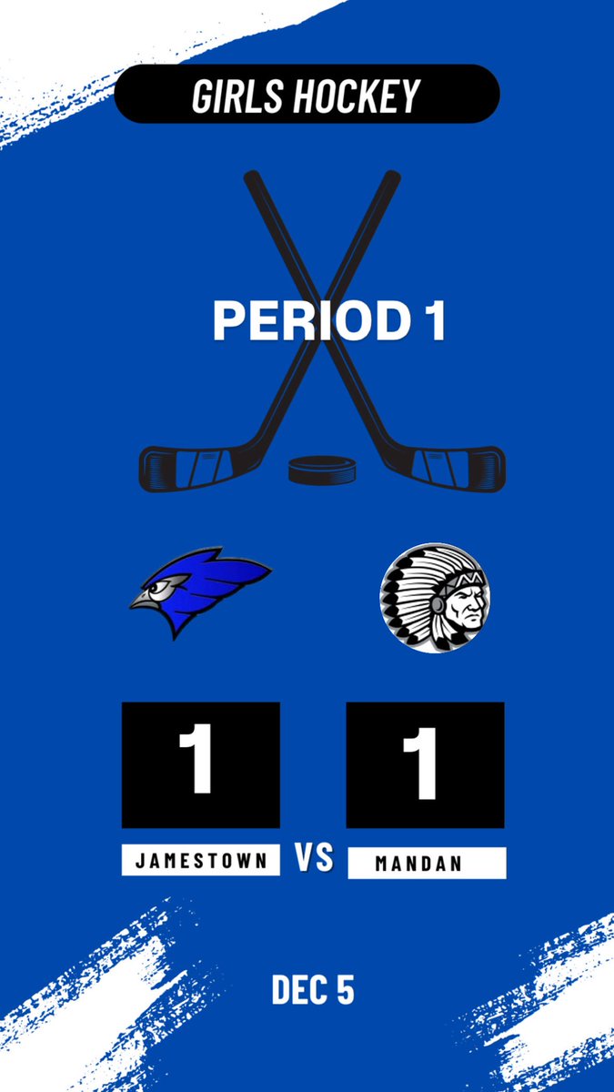 Period 1 update! Addy Gerhardt scored for Jamestown!