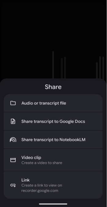NotebookLM's tweet image. That was a LOT of mobile updates, but here&apos;s a ✨pro tip✨: combine the features to unlock even more functionality.

Ex: Dictate your thoughts/notes/mad scientist ramblings to your phone. Then upload the audio recording as a source and NotebookLM will bring your words to life!