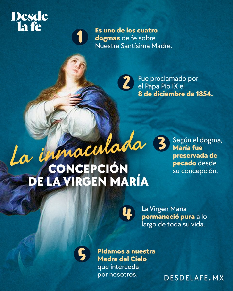 Celebramos a la Inmaculada Concepción, la mujer cuyo “sí” abrió de par en par el camino del amor de Dios. 🙌
desdelafe.mx/noticias/sabia…

#InmaculadaConcepción #Dios #Virgen